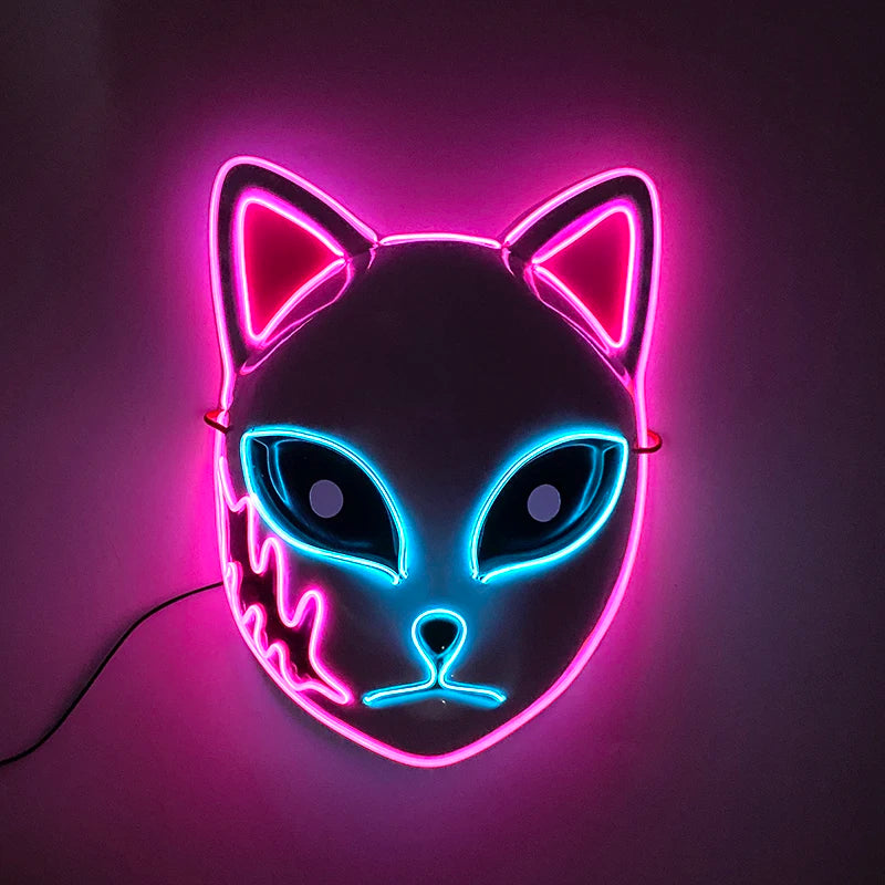 LED Maske japanische LED-Anime-Maske im Dämonenjäger-Design – Gesichtsmaske Leuchte die Nacht auf jeder Party an!
Japanese Anime Mask Full Face Demon Slayer Mask LED Party Supplies Neon Light Flashing In The Dark Night