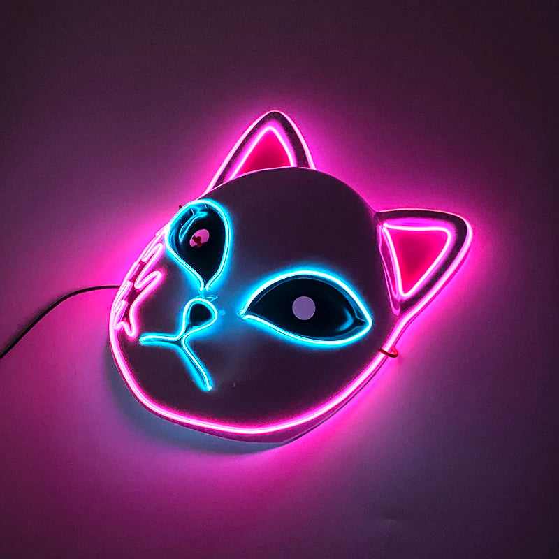 LED Maske japanische LED-Anime-Maske im Dämonenjäger-Design – Gesichtsmaske Leuchte die Nacht auf jeder Party an!
Japanese Anime Mask Full Face Demon Slayer Mask LED Party Supplies Neon Light Flashing In The Dark Night